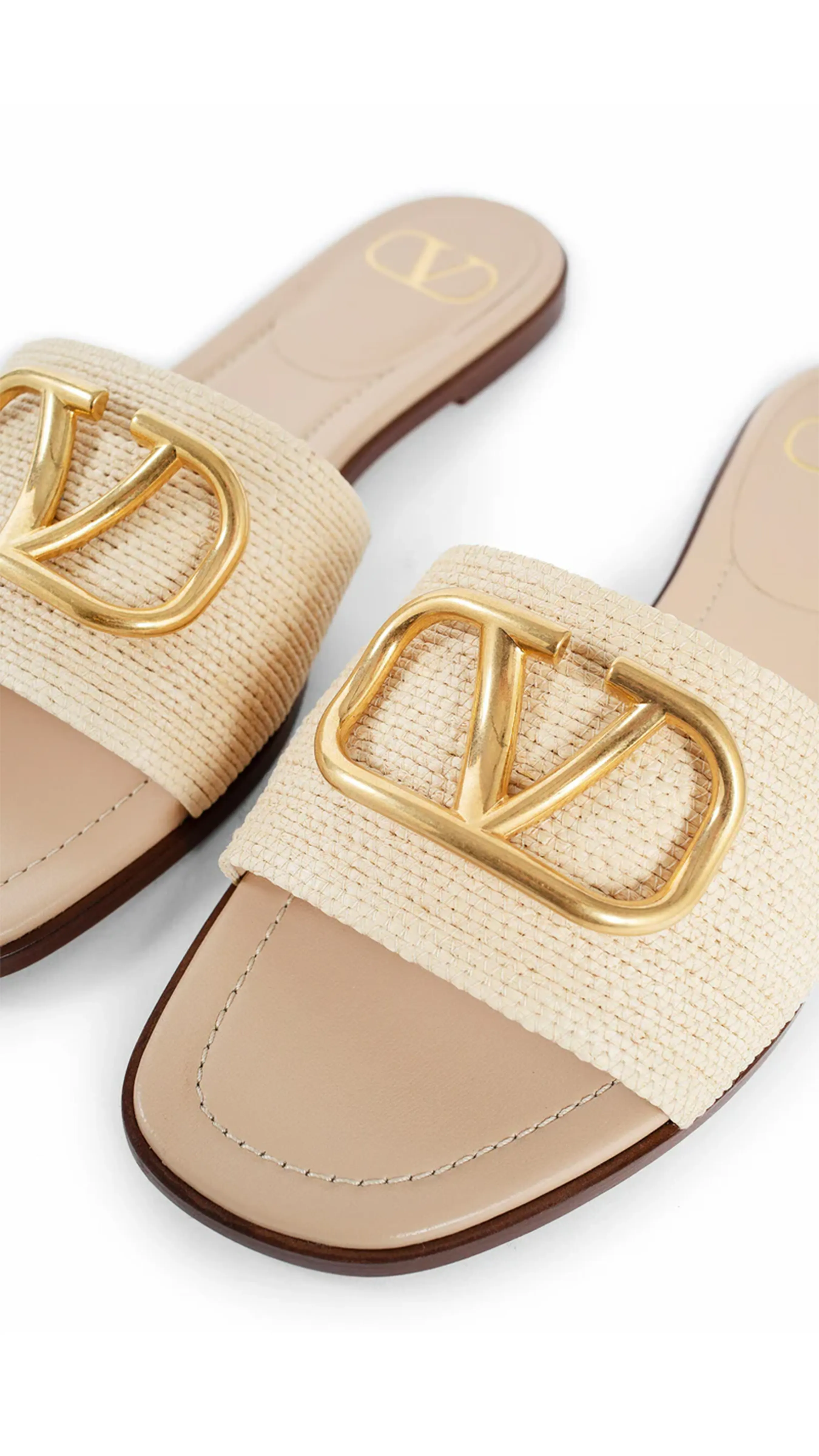 Vlogo Signature Raffia Slide Sandal - Natural