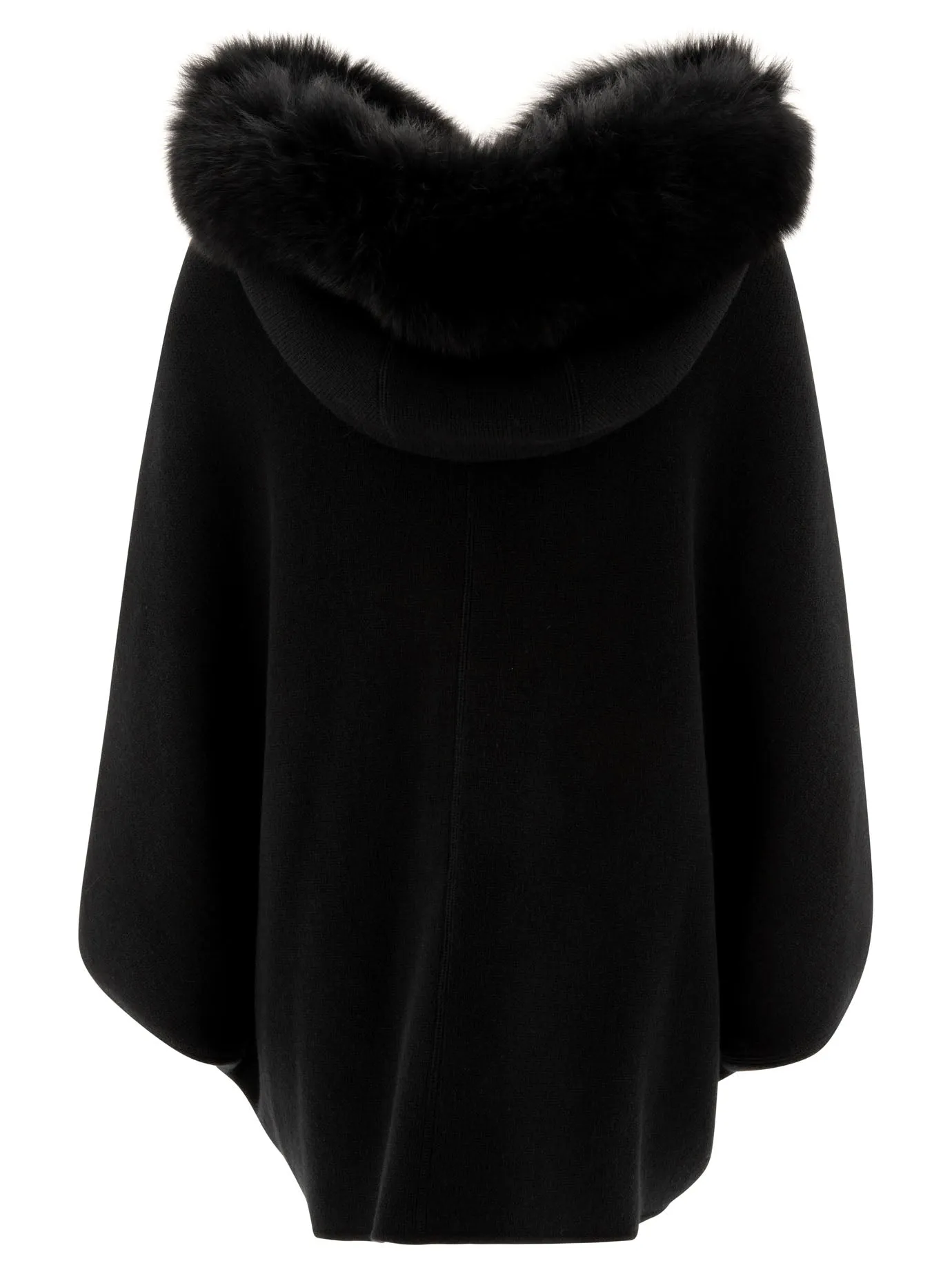 Wool And Cashmere Poncho Coats Black