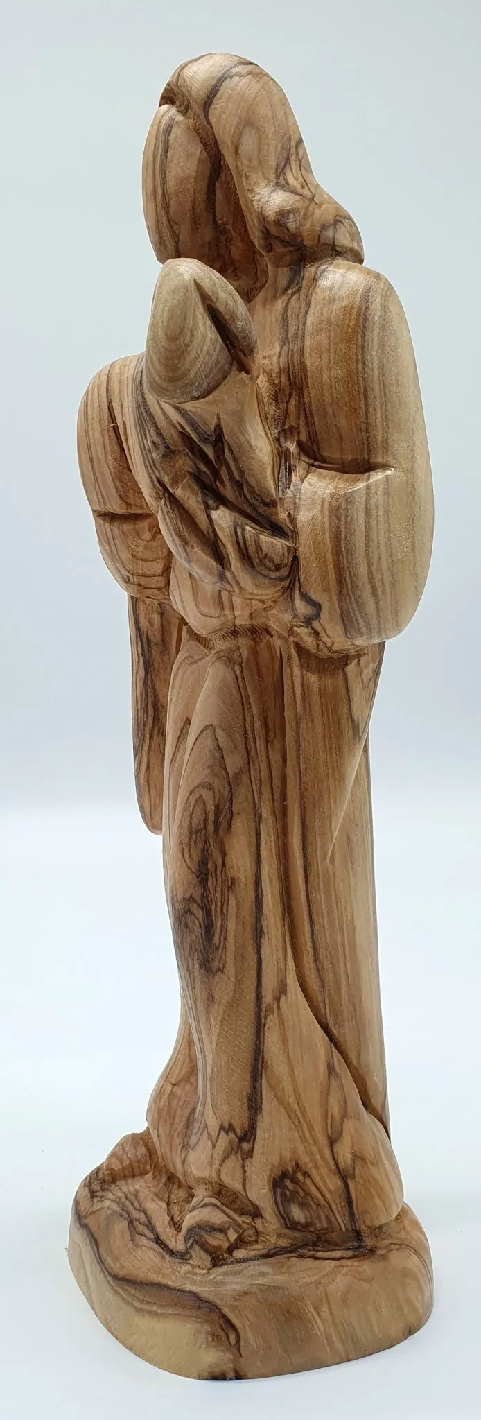 Zuluf Handcrafted Olive Wood Good Shepherd Statue - 9.2 Inches | Artisan Handmade Religious Sculpture for Home Decor