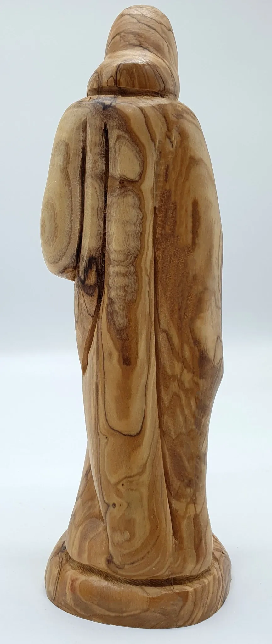 Zuluf Handcrafted Olive Wood Good Shepherd Statue - 9.2 Inches | Artisan Handmade Religious Sculpture for Home Decor